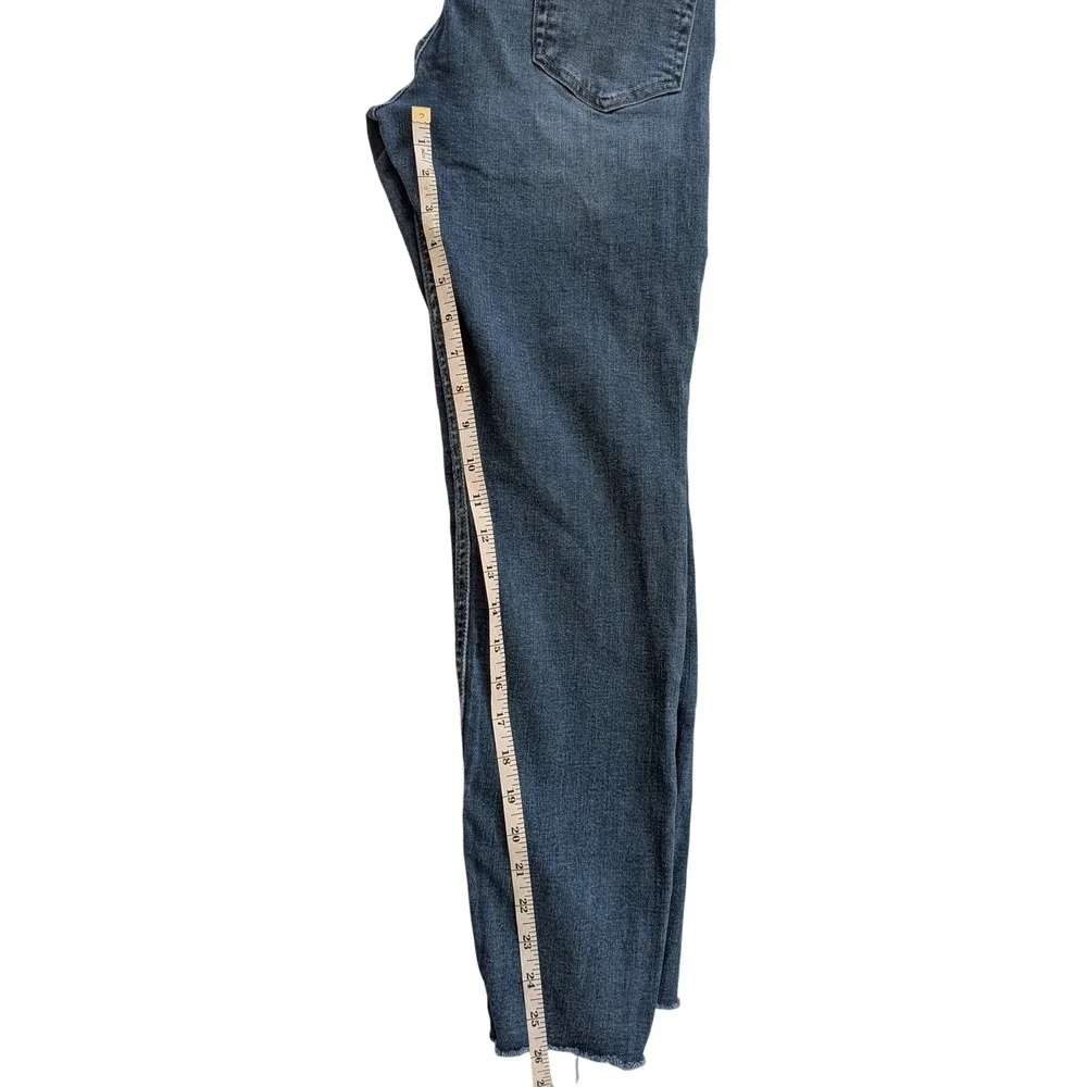 LUCKY Brand Bridgette Skinny Ankle Jeans 6/28 Medium Wash Button Fly Raw Hem Y2k